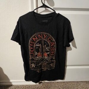 Johnny Cash Graphic T Shirt Mens Small Black Sunday Morning Coming Down Tee